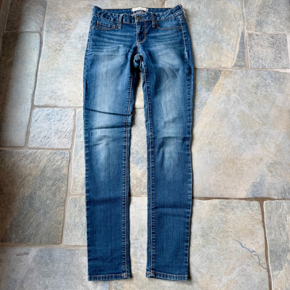Y2K Bullhead Black Dark Wash Skinny Jeggings Sz 3 Stretch Low Rise Vintage 2000s